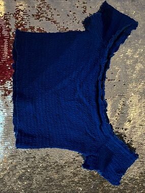 Abercrombie & Fitch Cobalt Blue Textured off shoulder top.